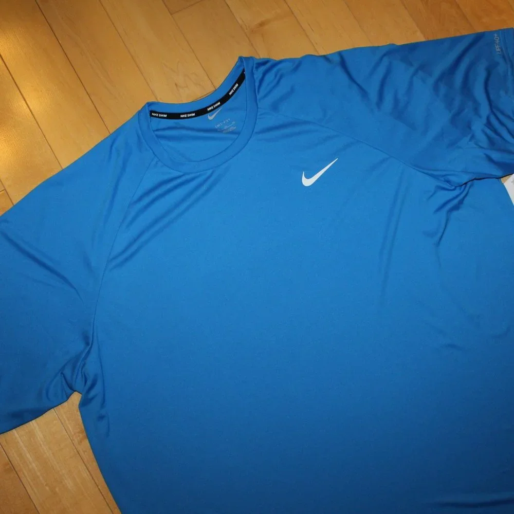 NWT NIKE MEN'S HYDROGUARD‎ SWIM UPF 40+ T-SHIRT ROYAL BLUE